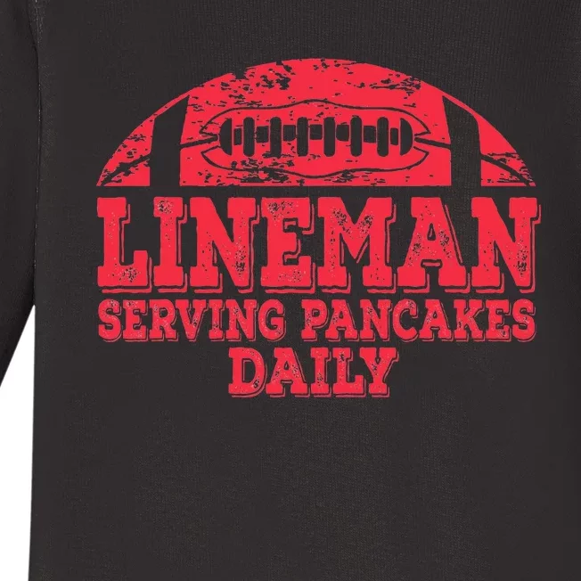 Football Pancake And Football Lineman Baby Long Sleeve Bodysuit