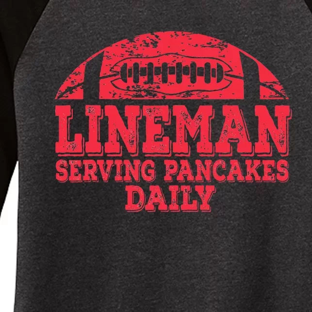 Football Pancake And Football Lineman Women's Tri-Blend 3/4-Sleeve Raglan Shirt