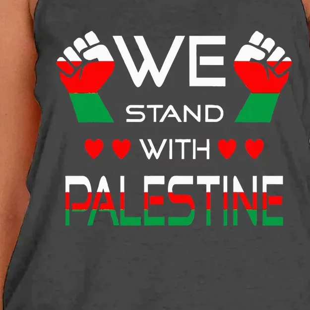 Free Palestine Arabic support Palestine and Gaza Jerusalem Women's Knotted Racerback Tank