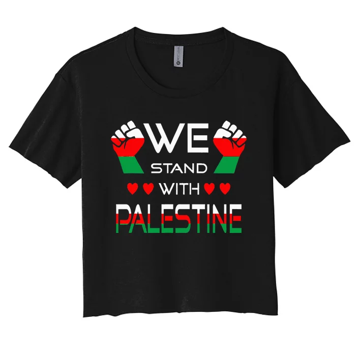 Free Palestine Arabic support Palestine and Gaza Jerusalem Women's Crop Top Tee