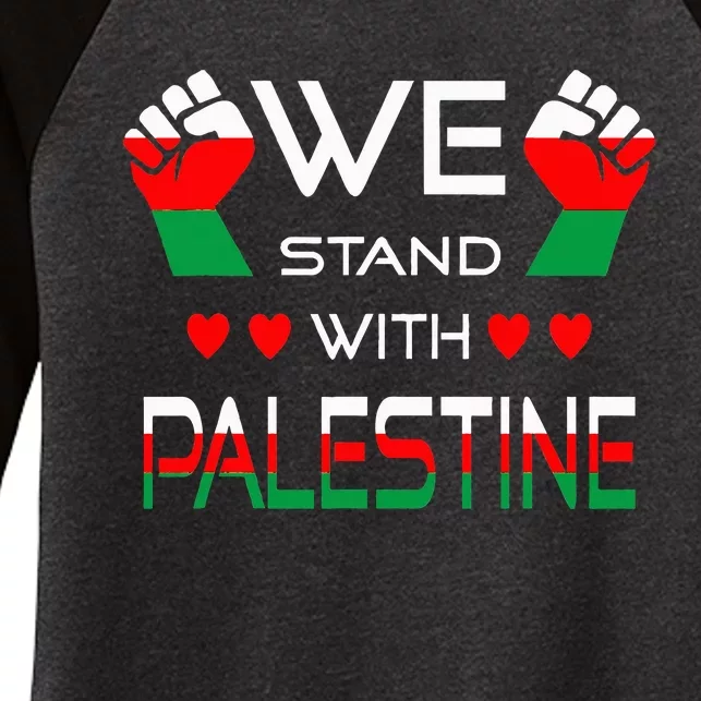 Free Palestine Arabic support Palestine and Gaza Jerusalem Women's Tri-Blend 3/4-Sleeve Raglan Shirt