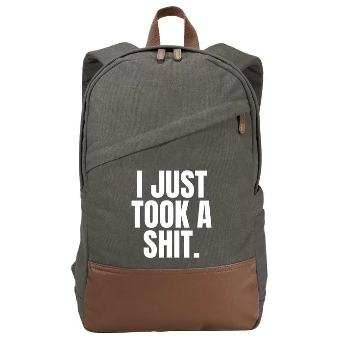 Funny Poop Adult Humor Gag Gift Cotton Canvas Backpack