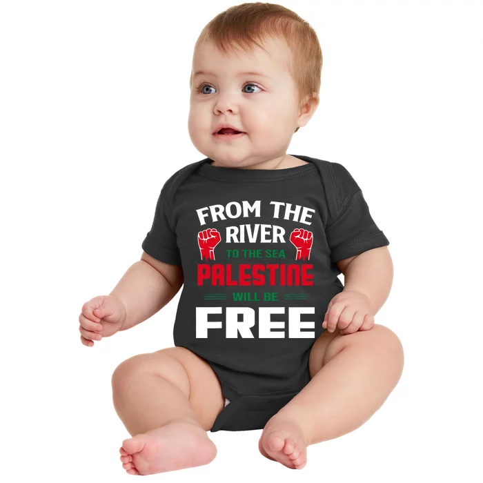 Free Palestine Arabic Support Palestine And Keffiyeh Palestine Baby Bodysuit