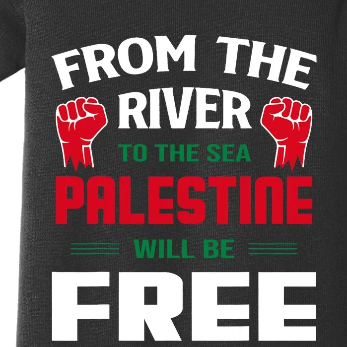 Free Palestine Arabic Support Palestine And Keffiyeh Palestine Baby Bodysuit