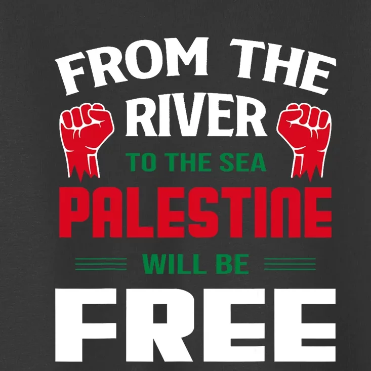 Free Palestine Arabic Support Palestine And Keffiyeh Palestine Toddler T-Shirt