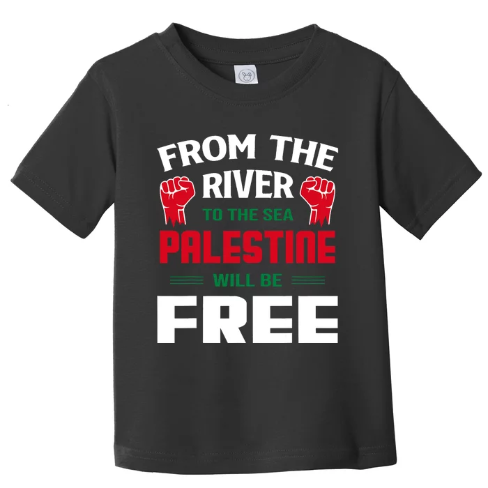 Free Palestine Arabic Support Palestine And Keffiyeh Palestine Toddler T-Shirt