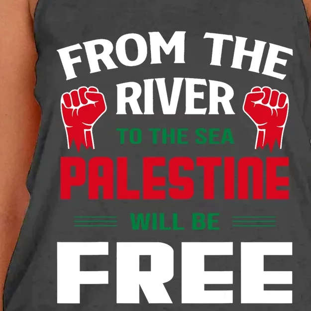 Free Palestine Arabic Support Palestine And Keffiyeh Palestine Women's Knotted Racerback Tank