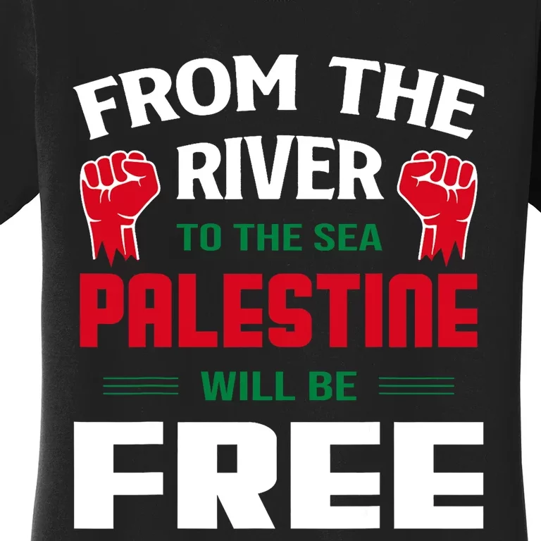 Free Palestine Arabic Support Palestine And Keffiyeh Palestine Women's T-Shirt