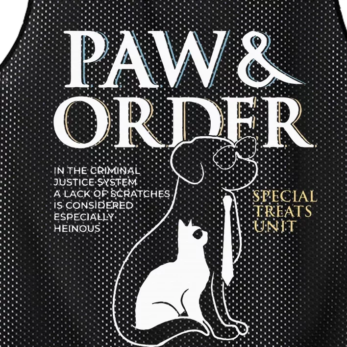 Funny Paw And Order Special Treats Unit Training Dog And Cat Mesh Reversible Basketball Jersey Tank