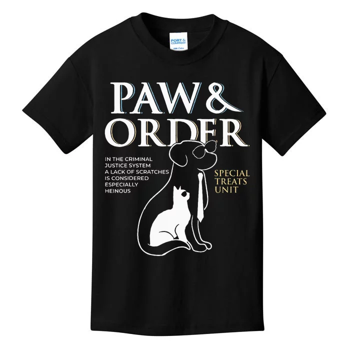 Funny Paw And Order Special Treats Unit Training Dog And Cat Kids T-Shirt