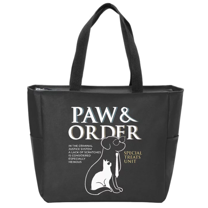 Funny Paw And Order Special Treats Unit Training Dog And Cat Zip Tote Bag