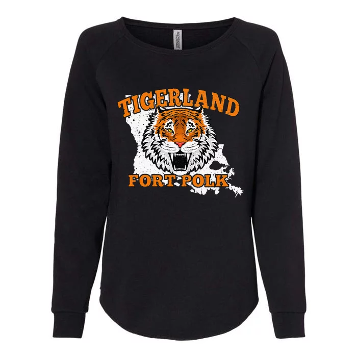 Fort Polk Alumni Louisiana La Tigerland Veterans Vintage Womens California Wash Sweatshirt