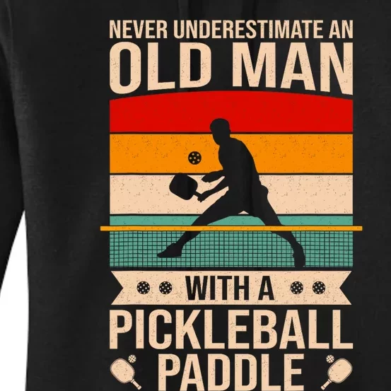 Funny Pickleball Art Paddle Pickleball Player Women's Pullover Hoodie