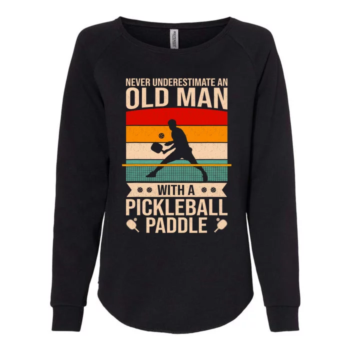 Funny Pickleball Art Paddle Pickleball Player Womens California Wash Sweatshirt