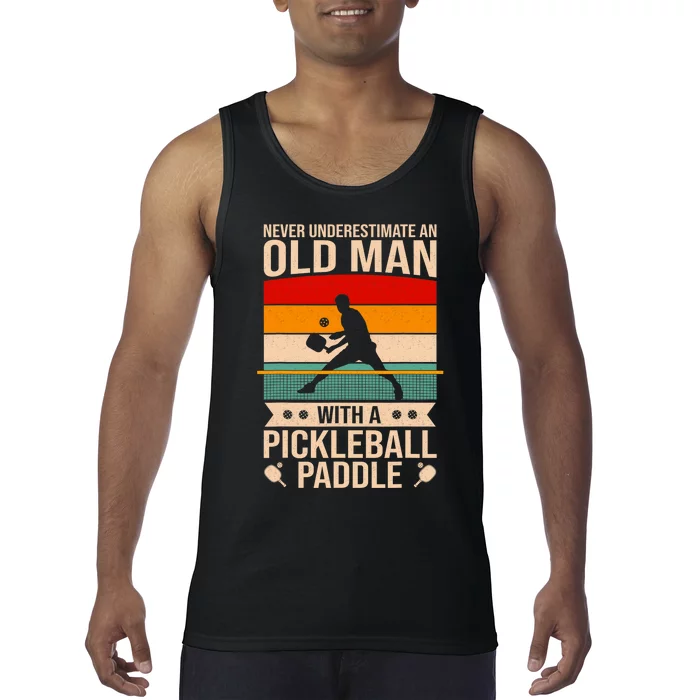 Funny Pickleball Art Paddle Pickleball Player Tank Top