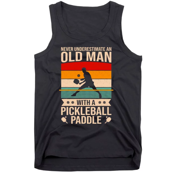 Funny Pickleball Art Paddle Pickleball Player Tank Top