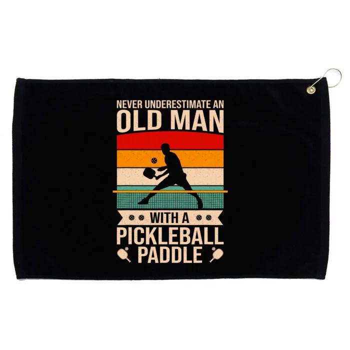 Funny Pickleball Art Paddle Pickleball Player Grommeted Golf Towel