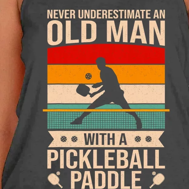 Funny Pickleball Art Paddle Pickleball Player Women's Knotted Racerback Tank