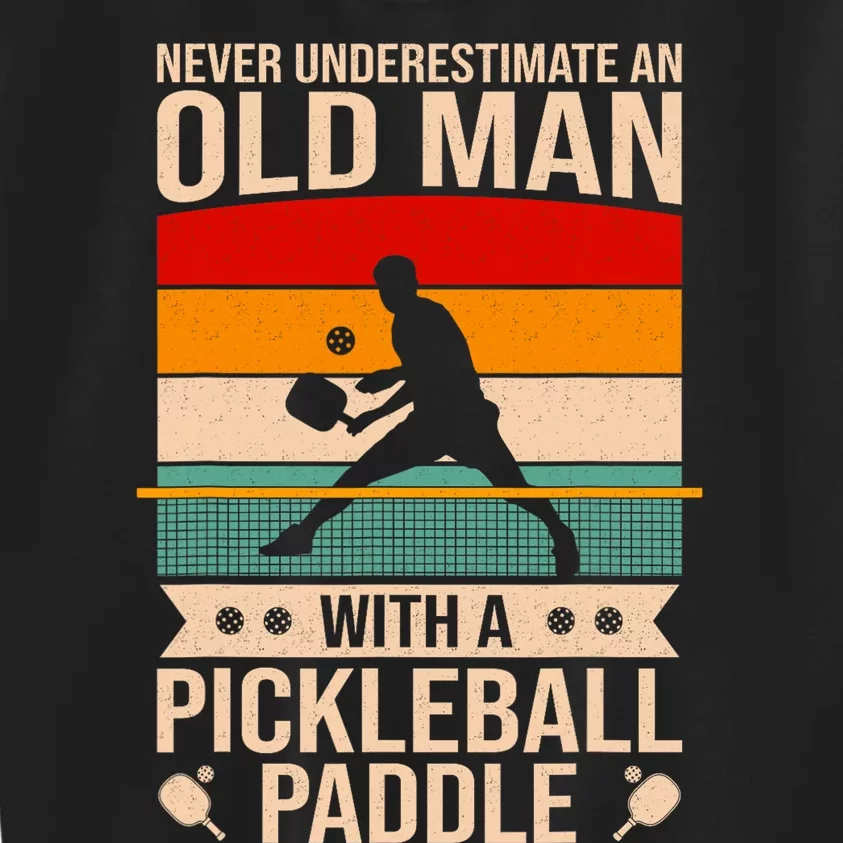 Funny Pickleball Art Paddle Pickleball Player Kids Sweatshirt