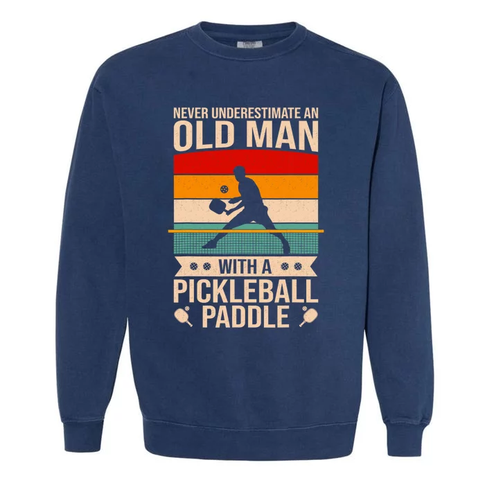 Funny Pickleball Art Paddle Pickleball Player Garment-Dyed Sweatshirt