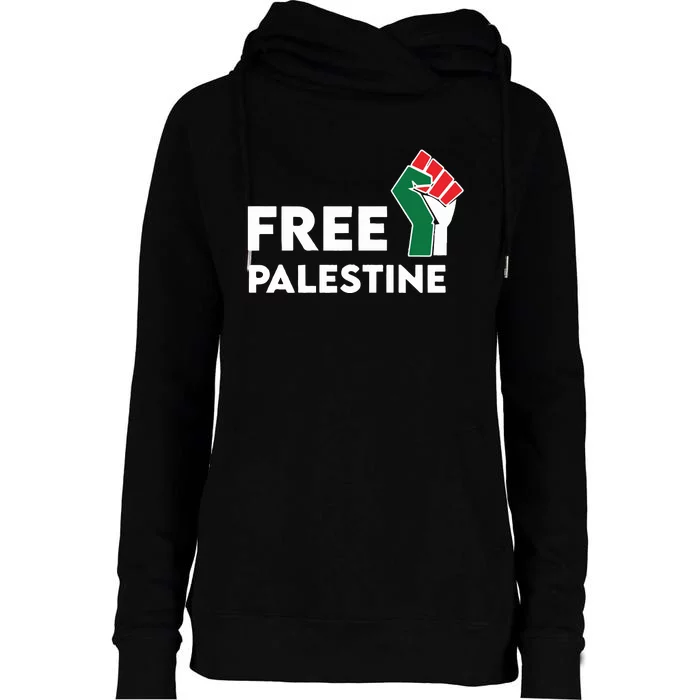 Free Palestine Activist Human Rights Womens Funnel Neck Pullover Hood