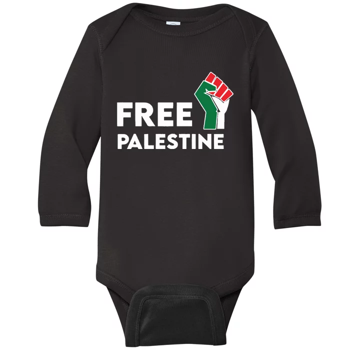 Free Palestine Activist Human Rights Baby Long Sleeve Bodysuit