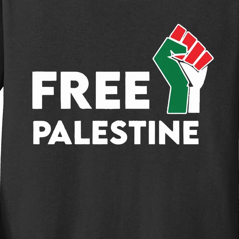 Free Palestine Activist Human Rights Kids Long Sleeve Shirt