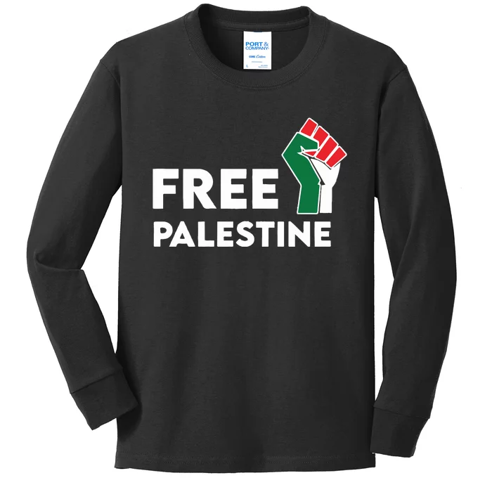 Free Palestine Activist Human Rights Kids Long Sleeve Shirt