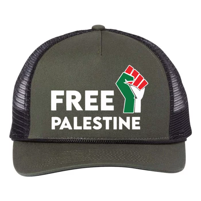 Free Palestine Activist Human Rights Retro Rope Trucker Hat Cap