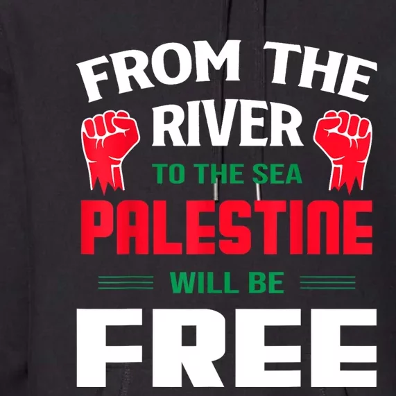 Free Palestine Arabic Support Palestine And Keffiyeh Palesti Premium Hoodie