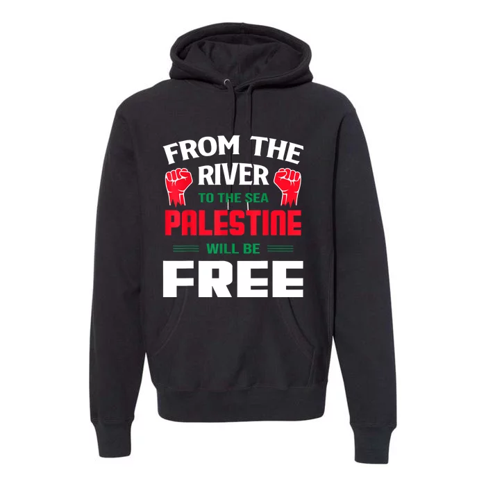 Free Palestine Arabic Support Palestine And Keffiyeh Palesti Premium Hoodie