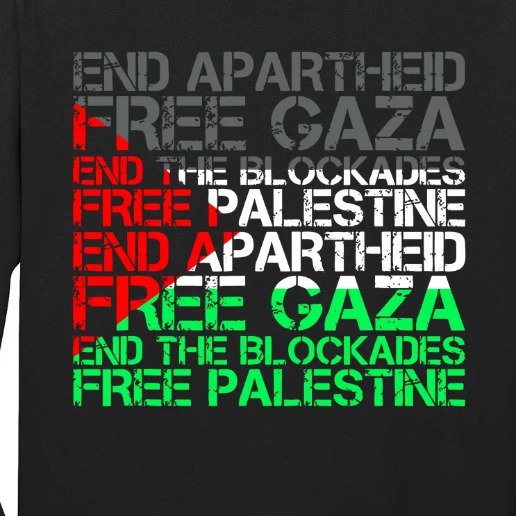 Free Palestine Arabic Palestine Gaza Jerusalem Support Flag Long Sleeve Shirt