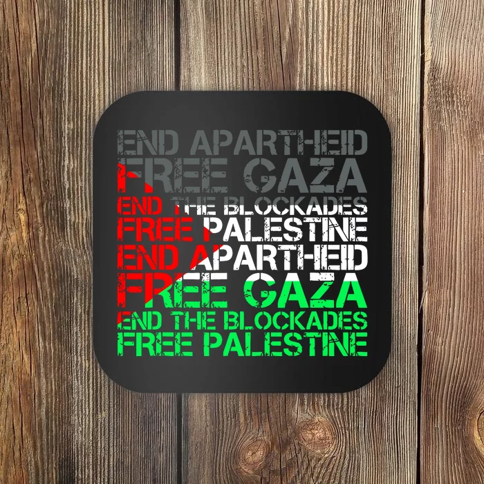 Free Palestine Arabic Palestine Gaza Jerusalem Support Flag Coaster