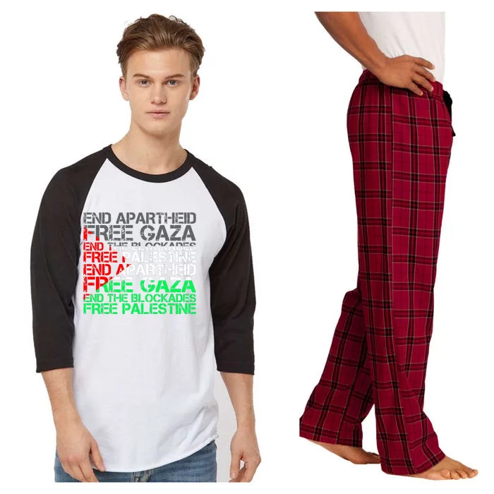 Free Palestine Arabic Palestine Gaza Jerusalem Support Flag Raglan Sleeve Pajama Set