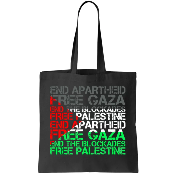 Free Palestine Arabic Palestine Gaza Jerusalem Support Flag Tote Bag