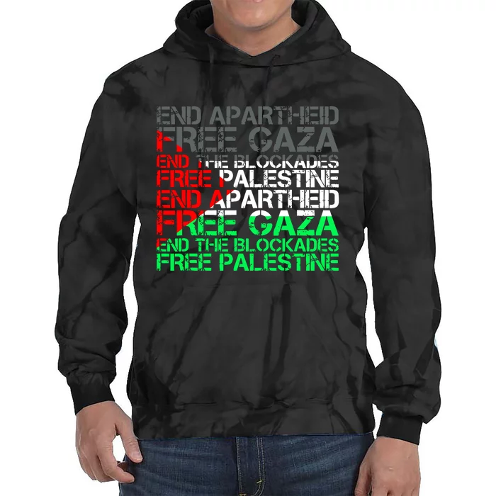 Free Palestine Arabic Palestine Gaza Jerusalem Support Flag Tie Dye Hoodie