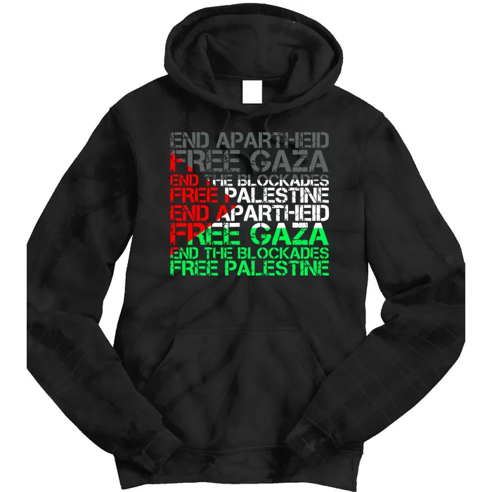 Free Palestine Arabic Palestine Gaza Jerusalem Support Flag Tie Dye Hoodie