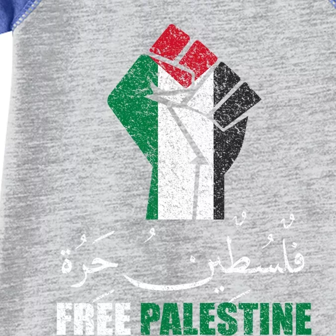 Free Palestine Arabic Support Palestine And Gaza Jerusalem Funny Gift Infant Baby Jersey Bodysuit