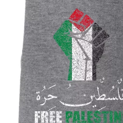 Free Palestine Arabic Support Palestine And Gaza Jerusalem Doggie 3-End Fleece Hoodie