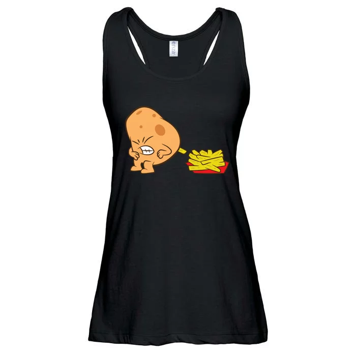 Funny Potato And French Fries Ladies Essential Flowy Tank