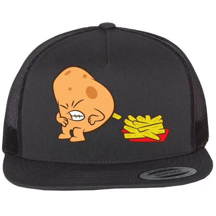 Funny Potato And French Fries Flat Bill Trucker Hat