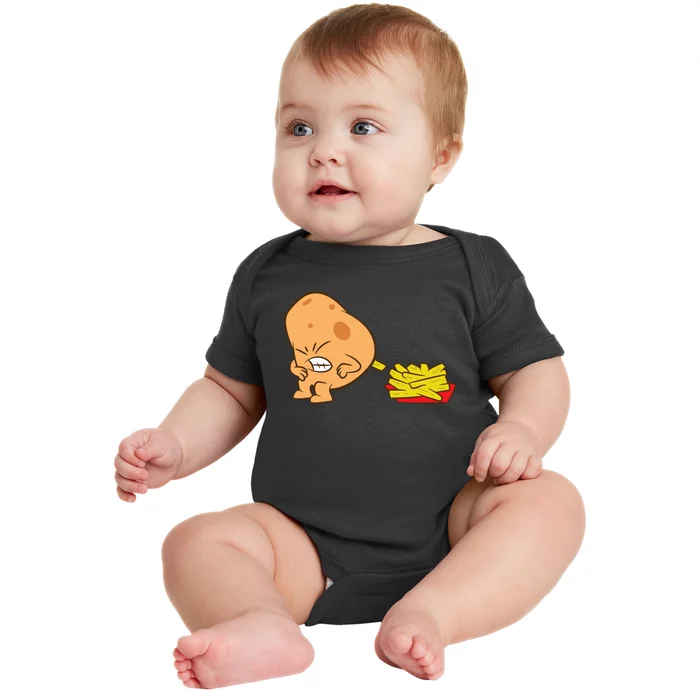 Funny Potato And French Fries Baby Bodysuit