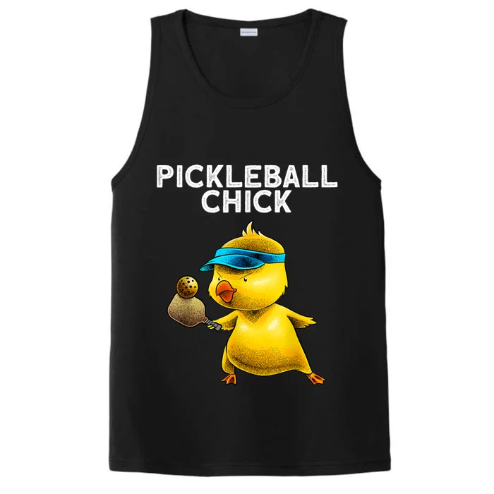 Funny Pickleball Art For Women Paddle Sport Chick Lover Performance Tank