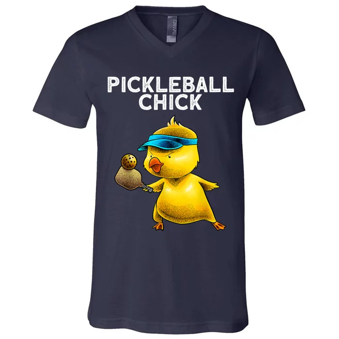 Funny Pickleball Art For Women Paddle Sport Chick Lover V-Neck T-Shirt