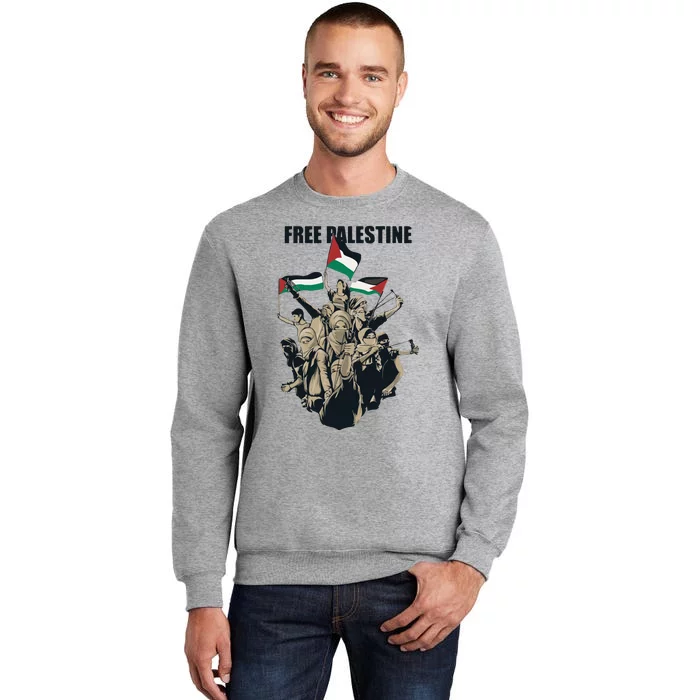 Free Palestine Arabic Flag Tall Sweatshirt