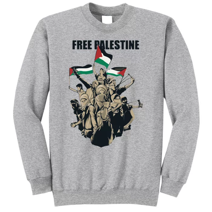 Free Palestine Arabic Flag Tall Sweatshirt