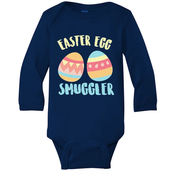 Funny Pregnancy Announcement Easter Egg Smuggler Baby Long Sleeve Bodysuit