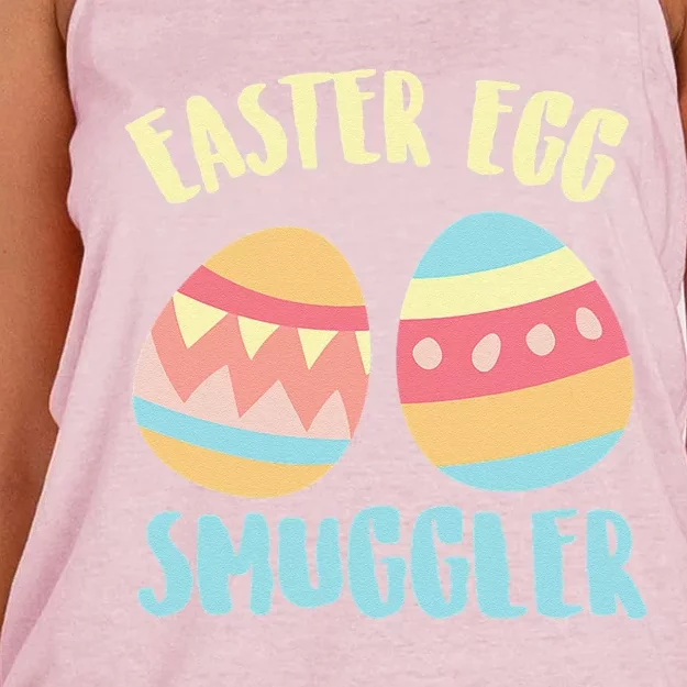 Funny Pregnancy Announcement Easter Egg Smuggler Women's Knotted Racerback Tank