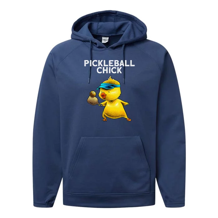 Funny Pickleball Art For Women Paddle Sport Chick Lover Performance Fleece Hoodie