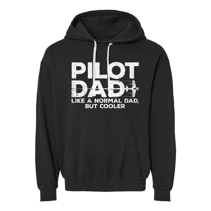 Funny Pilot Art For Dad Men Aviation Airplane Aircraft Pilot Garment-Dyed Fleece Hoodie